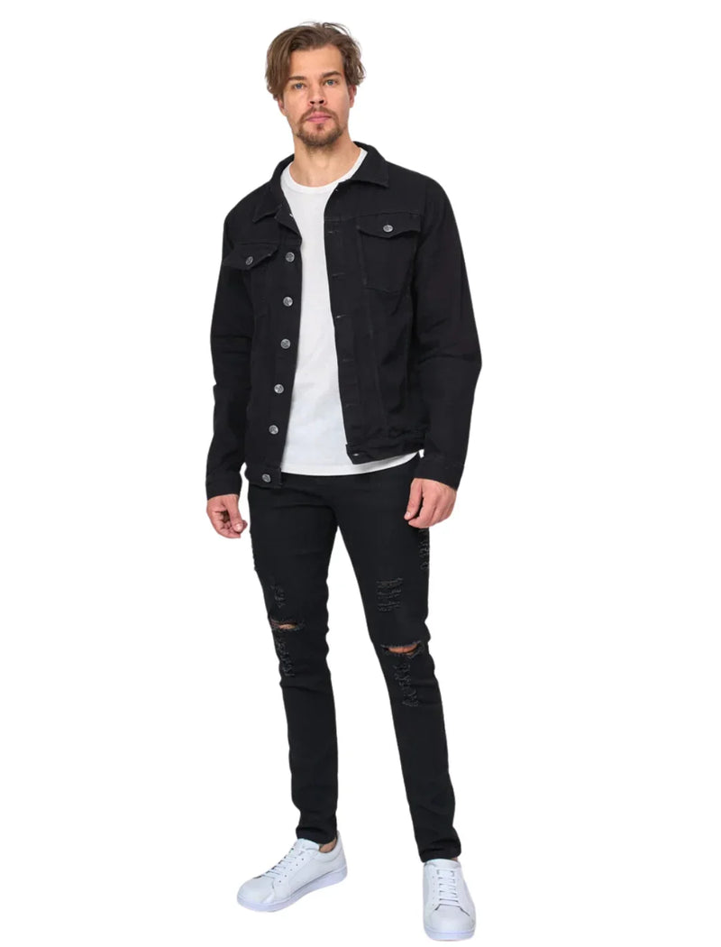 Jaqueta masculino jeans de manga longa