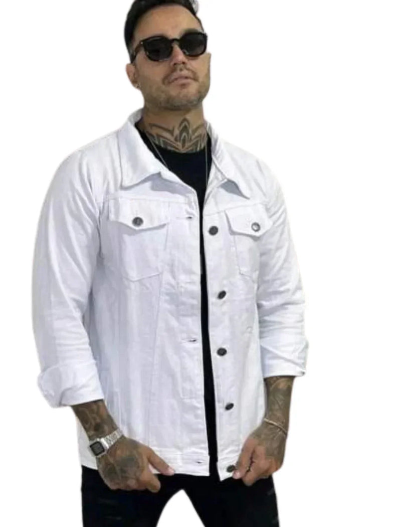 Jaqueta Jeans Masculina com Bolsos