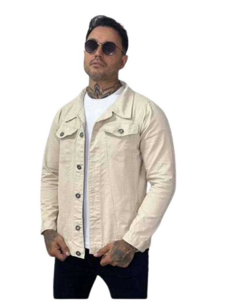 Jaqueta Jeans Masculina com Bolsos