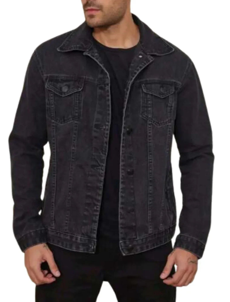 Jaqueta Jeans Masculina com Bolsos