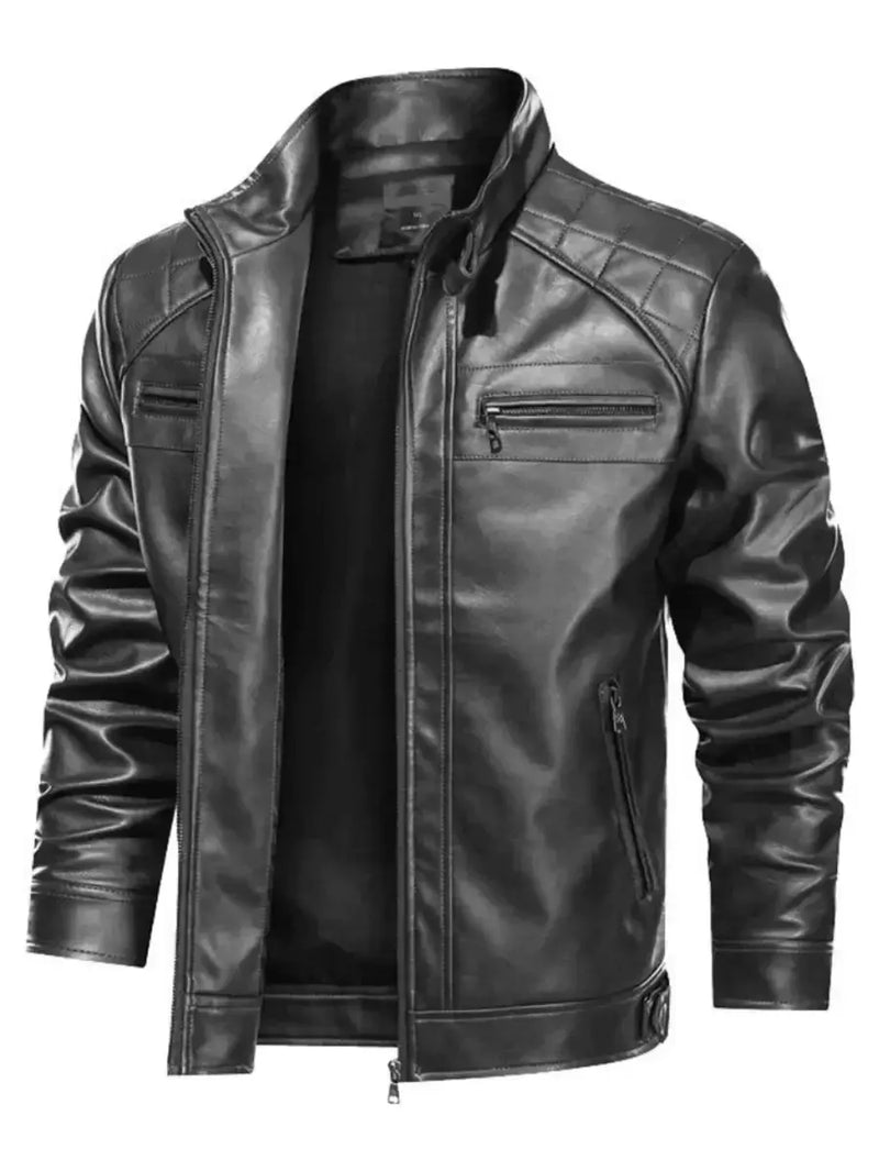 Jaqueta Couro Premium Estilo & Proteção para Homens Maduros
